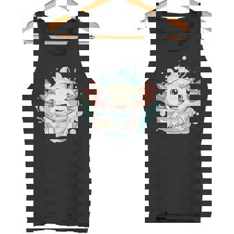 笑顔のaxolotl カワイイかわいい水中漫画 タンクトップ - Kawaiitshirt