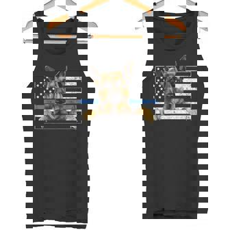 細いブルーライン K9 ジャーマンシェパード 犬 警察官 タンクトップ - Kawaiitshirt