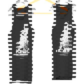 遠吠えするオオカミ 星空 オオカミモチーフ 男女兼用 タンクトップ - Kawaiitshirt