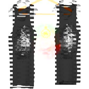 金色のライオンの頭が付いたイランの国旗。 タンクトップ - Kawaiitshirt