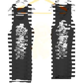 面白いtシャツ シーズー 犬 ギター イヌ メンズ 犬好き グッズ かわいい おもしろ 面白い 服 ネタ タンクトップ - Kawaiitshirt