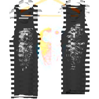 面白いオウムロボット動物愛好家サイボーグオウムロボット Robot Parrot Lover Cyborg Ai タンクトップ - Kawaiitshirt