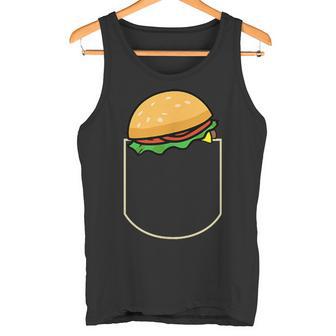 面白いハンバーガー ポケット入り ギフト チーズバーガー ポケット タンクトップ - Kawaiitshirt
