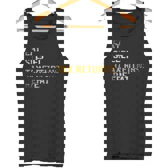 食べる睡眠確定申告繰り返し課税シーズン タンクトップ - Kawaiitshirt