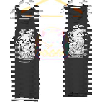 餃子、餃子を食べるカワイイ猫、餃子 タンクトップ - Kawaiitshirt