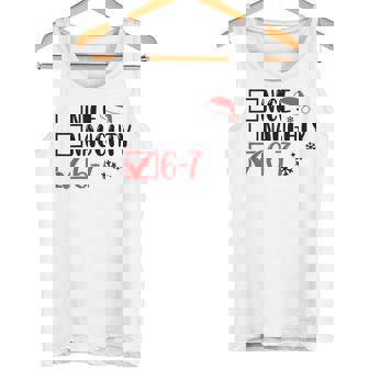 6-7 Meme Nice Naughty 67 Christmas Brain Rot Graphic Tank Top | Mazezy