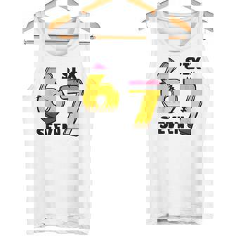 6 7 Six Seven Pencil Teacher Middle High School Humor Tank Top | Mazezy