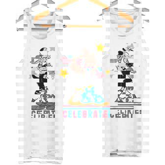 7月4日 「ポパイとオリーブオイルの愛国心」 彼と彼女 タンクトップ - Kawaiitshirt