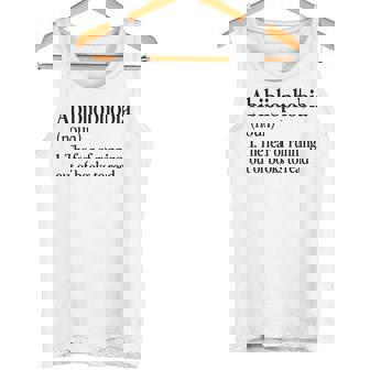 Abibliophobia Definition Reading Book Worm Reader Tank Top | Mazezy