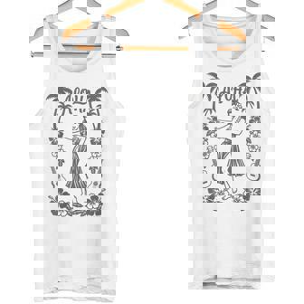 Aloha ハワイ ダンサー ヤシの木 ハイビスカス ウクレレ ルアウ ラインアート タンクトップ - Kawaiitshirt