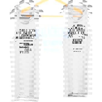 Apalachicola Florida FL Vintage Sports Established Tank Top | Mazezy