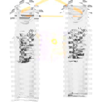 Armchair With Plaid Blanket And Sunflower Pillow T Shirt Tank Top | Mazezy