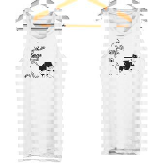 Aussie Running Skeleton Halloween Tank Top | Mazezy