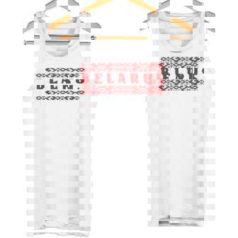 Belarus Traditional Red Ornament Pattern Flag Tank Top Tank Top | Mazezy