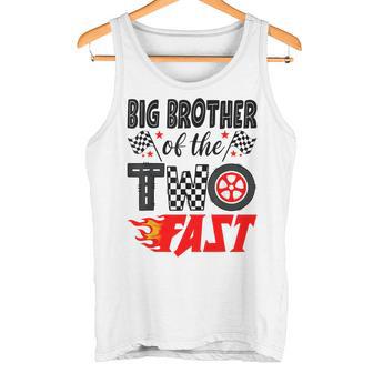 Big Brother Of The Two Fast 2nd Birthday Racing Car Family Tank Top | Mazezy