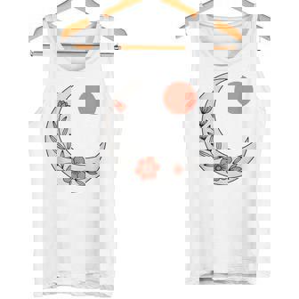 Boho Moon And Sun Floral Crescent Celestial Tank Top | Mazezy