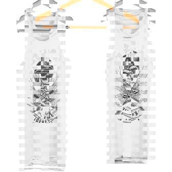 Born To Race Ride Forever スカルバイカーデザイン タンクトップ - Kawaiitshirt