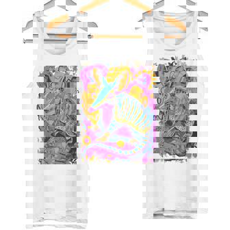 Bright Armadillo In Playful Abstract Animal Artwork Style Tank Top - Monsterry