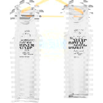Brisbane Australia オーストラリアレトロスタイルヴィンテージブリスベン タンクトップ - Kawaiitshirt