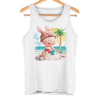 Bunny Building a Sandcastle T Shirt Tank Top | Mazezy