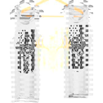 Camo American Flag Elk Skull Buck Deer Hunting Youth Boy Men Tank Top | Mazezy