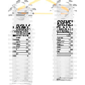 Carpenter Nutrition Fact Handyman Woodworking Tank Top | Mazezy