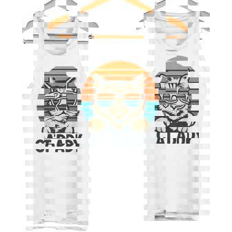 Cat Daddy Sunglasses Sunset Retro Fur Dad Papa Kitten Men Tank Top | Mazezy