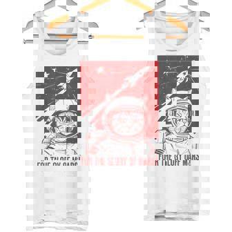 Cats Astronauts In Walking In Space Occupy Mars Mission Tank Top | Mazezy