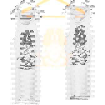 Cavalier Yoga Pose Meditation Workout Dog Mom Dad Namaste Tank Top | Mazezy