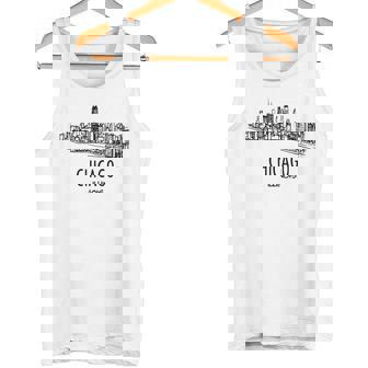 Chicago Illinois Skyline Buildings Architecture Souvenir Tank Top | Mazezy