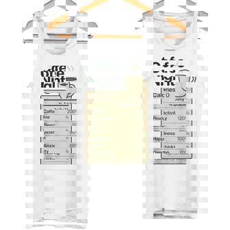 Coffee Lover Night Nutrition Facts Costume For Food Tank Top | Mazezy