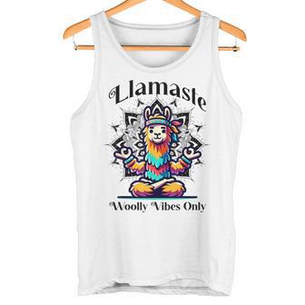 Colorful Llama Meditating For Yoga Lovers Tank Top | Mazezy