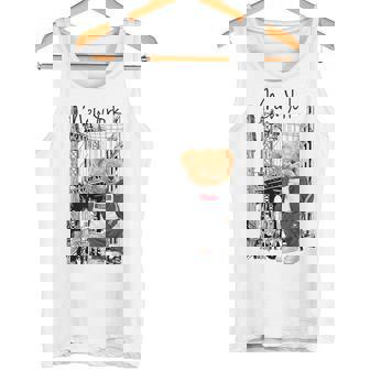 Cool New York City Teddy Bear Illustration Graphic s タンクトップ - Kawaiitshirt