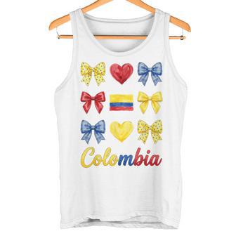 Coquette Bow Bandera Colombiana Colombia Corazones Lindas Niñas Camiseta sin mangas - Regaloses