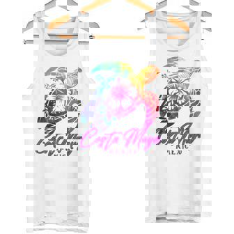Costa Maya Mexico Tie Dye Sea Turtle Hibiscus Beach Vacation Tank Top | Mazezy