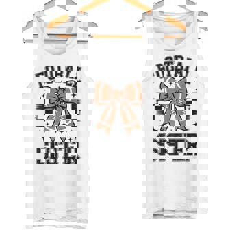 Cute Coquette Bow Game Day American Football Sister Tank Top | Mazezy