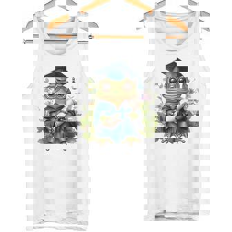 Cute Graduation Frog Holding Diploma T Shirt Tank Top | Mazezy