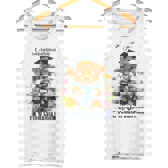 Cute Graduation Highland Cow Holding Diploma T Shirt Tank Top | Mazezy