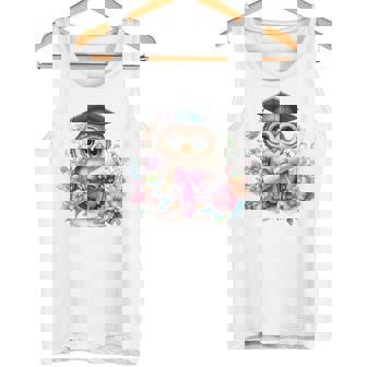Cute Graduation Owl Holding Diploma T Shirt Tank Top | Mazezy