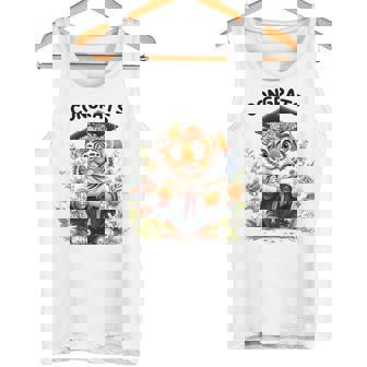 Cute Graduation Tiger Holding Diploma T Shirt Tank Top | Mazezy