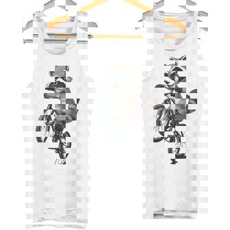 Cute Raccoon Riding Bike Wheelie Cycling Tank Top | Mazezy