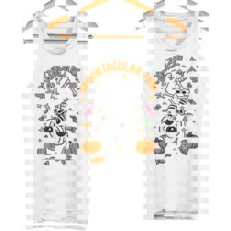 Cute Skeleton Handstand Halloween Gymnastics Kids Tank Top | Mazezy