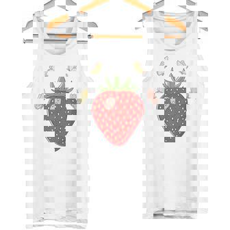 Cute Strawberry Butterflies Strawberry Fruit Graphic Tank Top | Mazezy