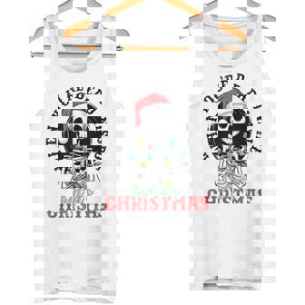 Dead Inside Christmas Shirt Skeleton Holiday Mood Tank Top Tank Top | Mazezy