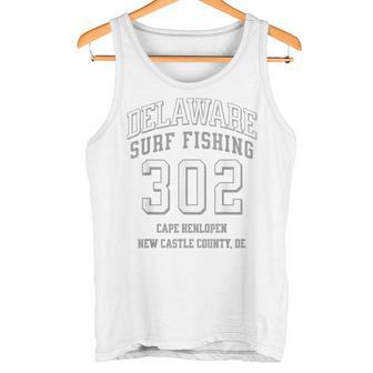 Delaware Surf Fishing 302 Area Code Cape Henlopen Tank Top | Mazezy