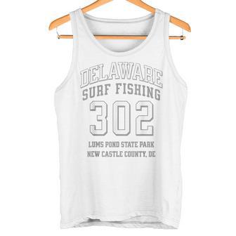 Delaware Surf Fishing 302 Area Code Lums Pond Tank Top | Mazezy