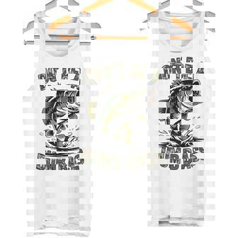 Dont Be A Dumb Bass Fish Camo Old School Dad Joke Tank Top | Mazezy