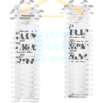 Eat Italian Drive German Marrylavic Quote Car ユーモア タンクトップ - Kawaiitshirt