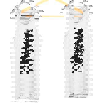 Entrenamiento Negro Gato Bolsillo Impresión Gimnasio Entrenamiento Fitness Camiseta sin mangas - Regaloses