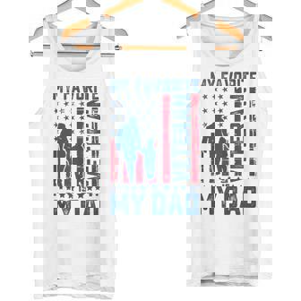 My Favorite Veteran Is My Dad American Flag Veterans Day Tank Top Tank Top | Mazezy